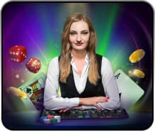Studio dealer langsung gacor 200 dengan kamera multi-sudut dan meja permainan profesional yang menampilkan blackjack, roulette, dan baccarat.